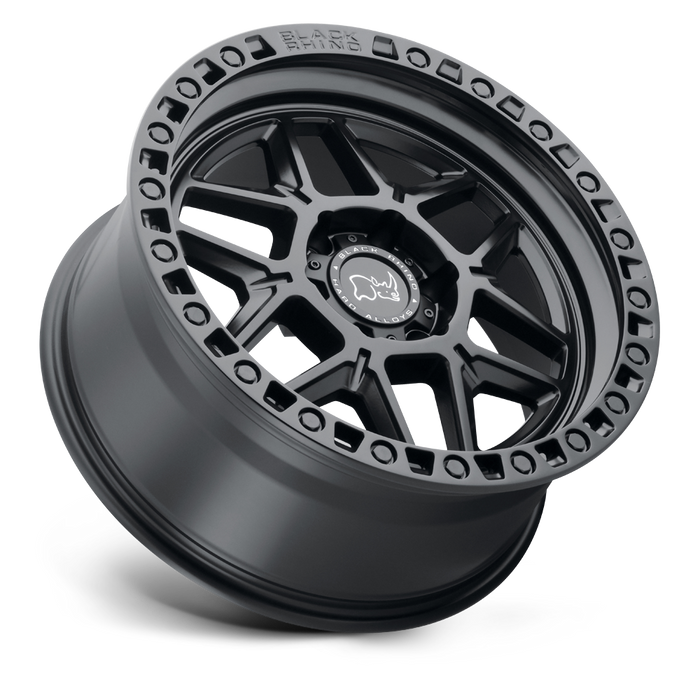 17X9 BLACK RHINO 'KELSO' MATTE BLACK BRONCO WHEELS