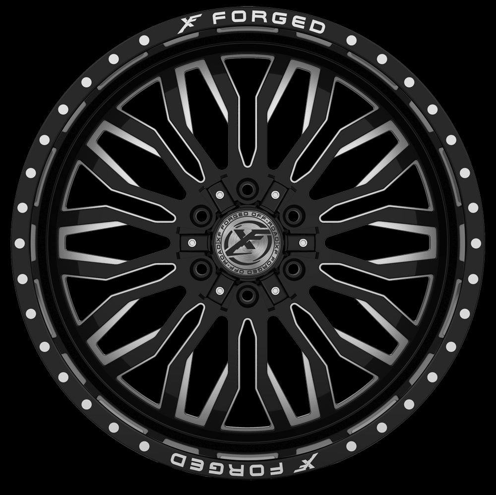 17X10 XFX ‘305’ JEEP WHEELS GLOSS BLACK AND MILLED