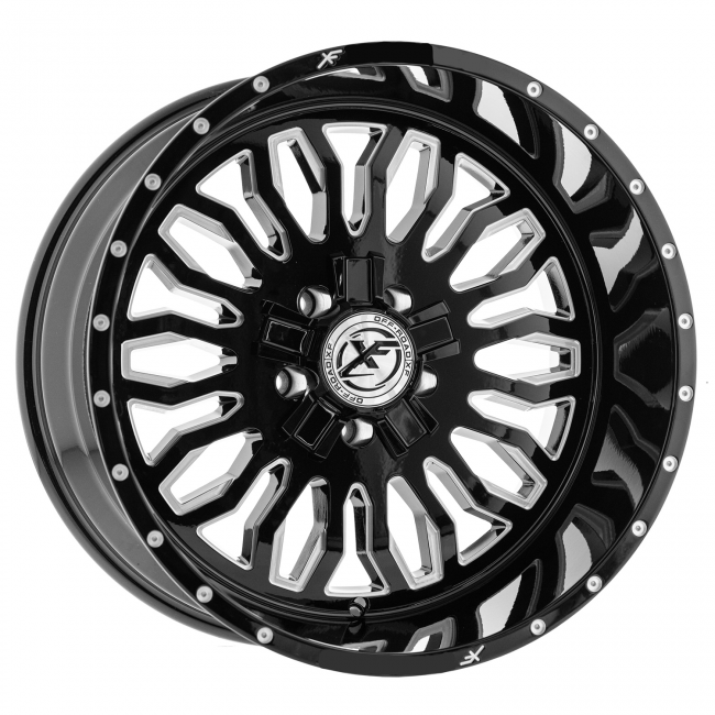 17X10 XFX ‘305’ JEEP WHEELS GLOSS BLACK AND MILLED