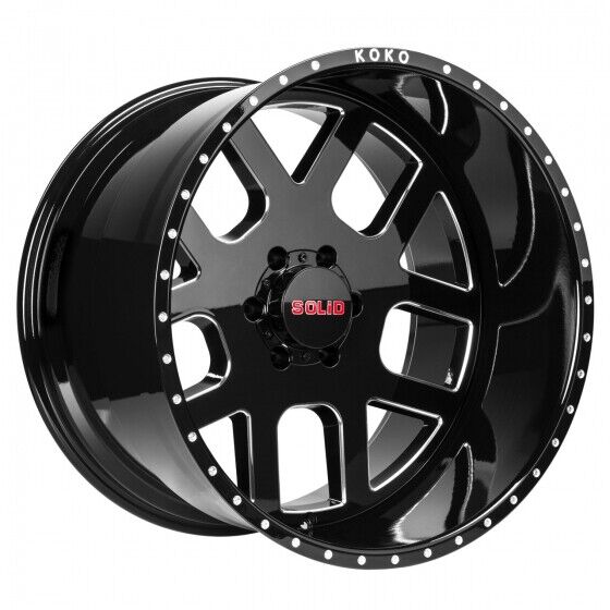 20X10 SOLID FURY GLOSS BLACK AND MILLED WHEEL FOR JEEP