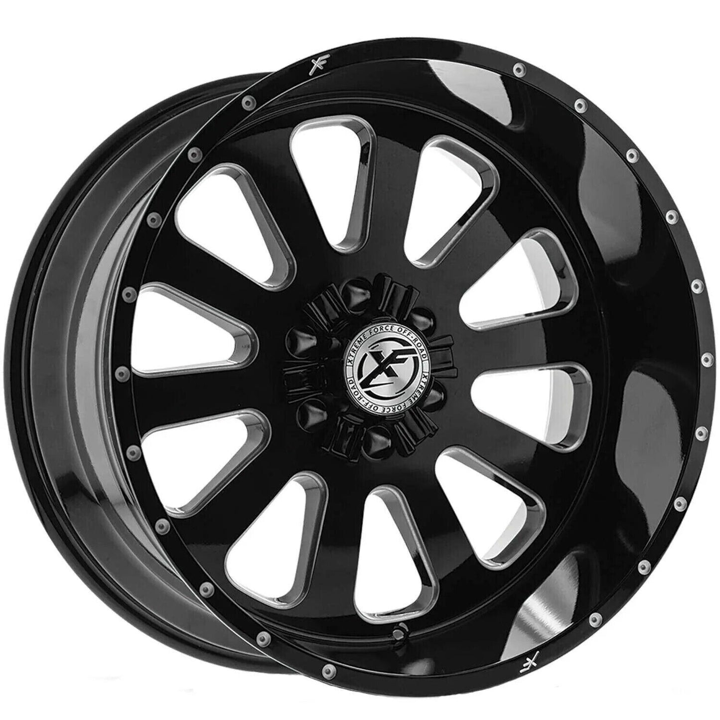 17X10 XFX JEEP WHEELS ‘302’ GLOSS BLACK AND MILLED