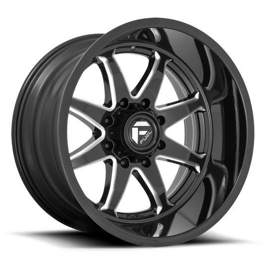 22x12 FUEL 'D749' 'HAMMER' BLACK AND MILLED WHEEL